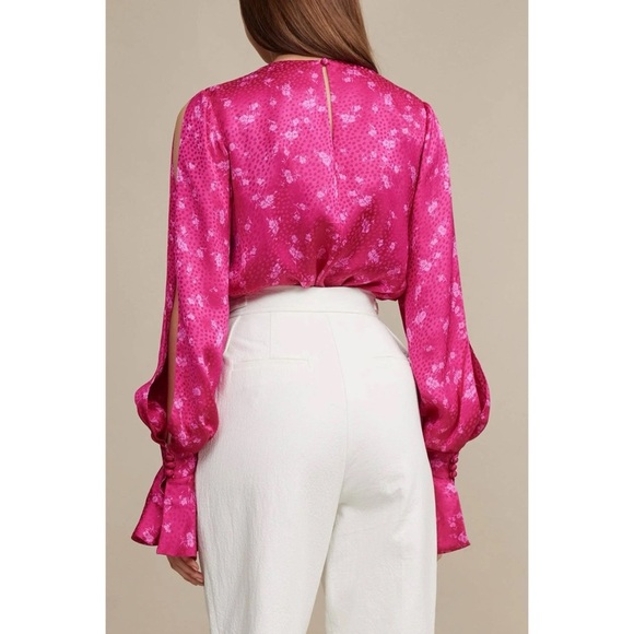 Acler Evanston Satin Blouse In Pink - Picture 3 of 13